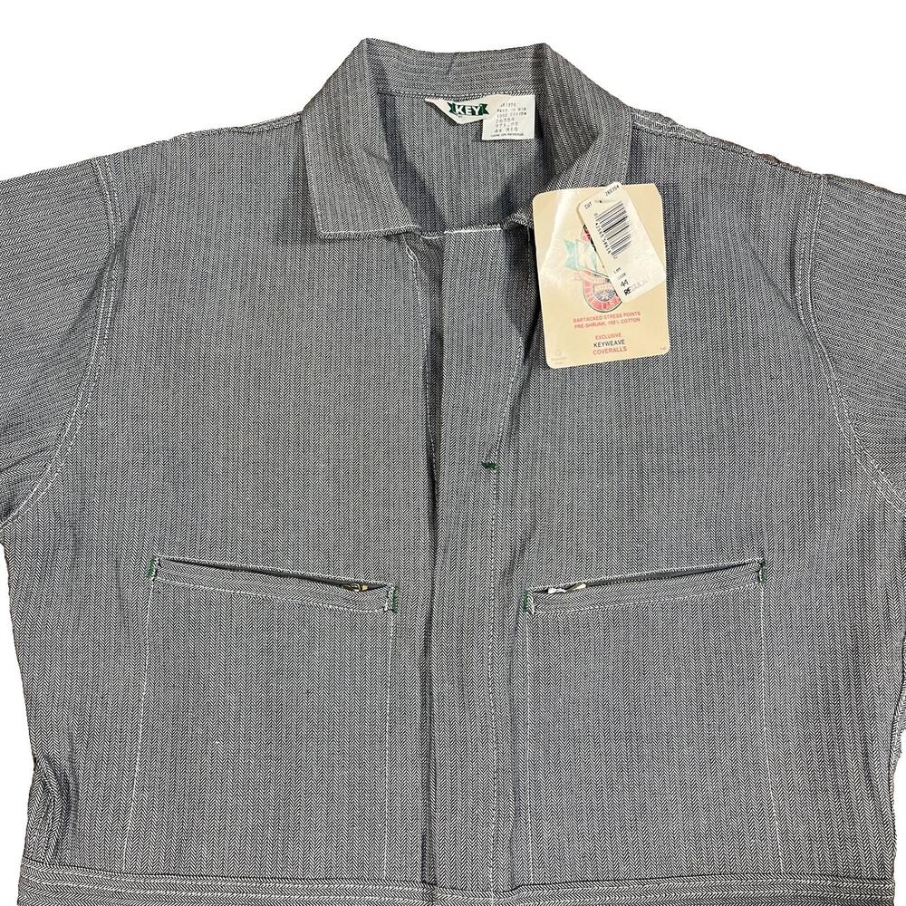Vintage 80s KEY KeyWeave Coveralls Herringbone USA Deadstock NWT Size 44R